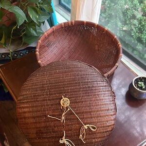 Antique Chinese Sewing Basket Vintage Never Used Rare Stacking Trays 1930-ish